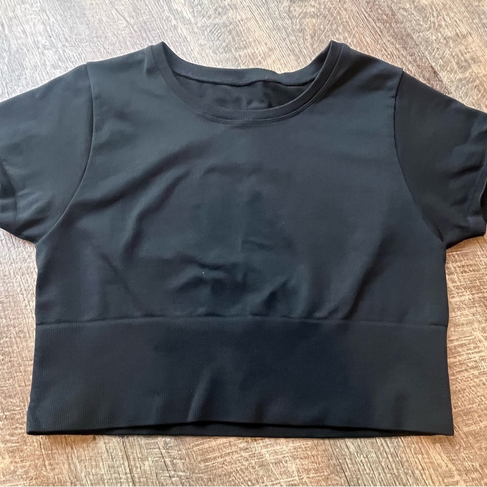 Offline by Aerie Cropped Tee - Black